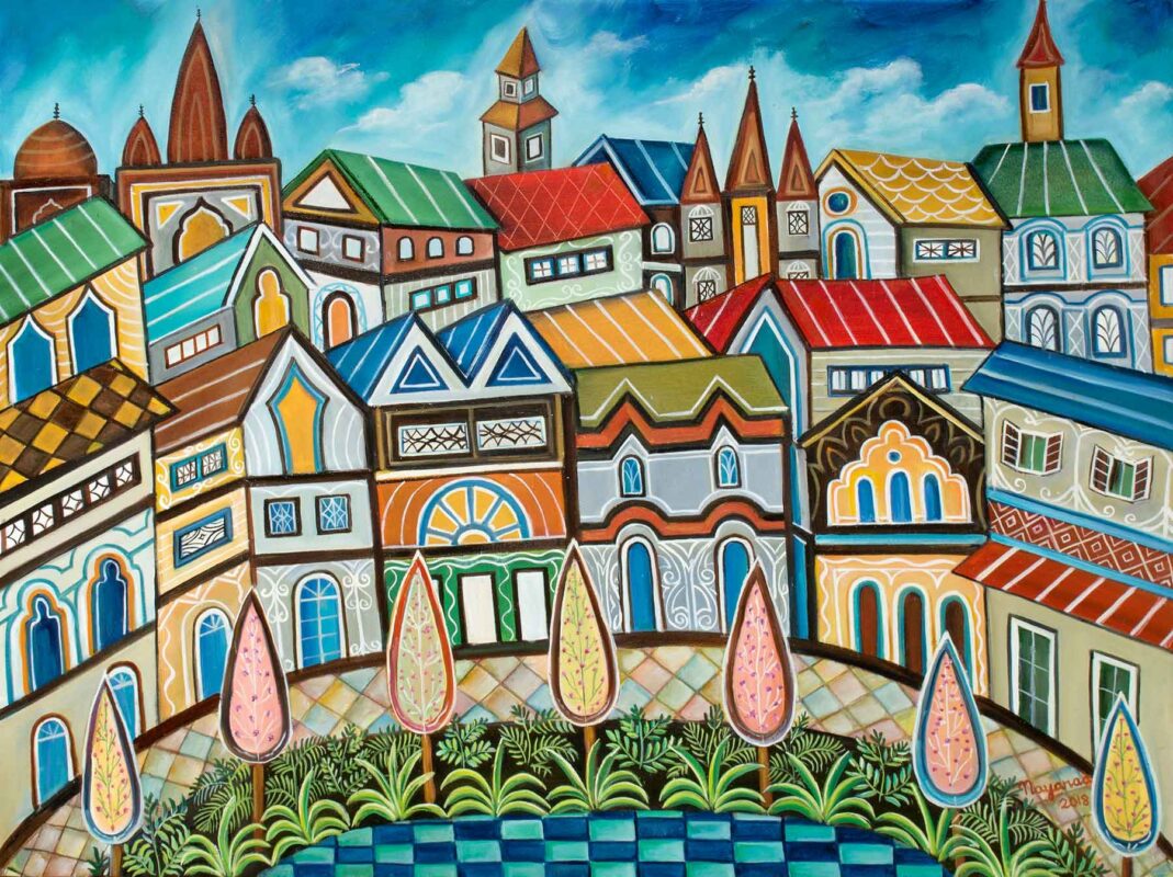 Cityscape-(1)-30-x-40-inches-Oil-on-Canvas