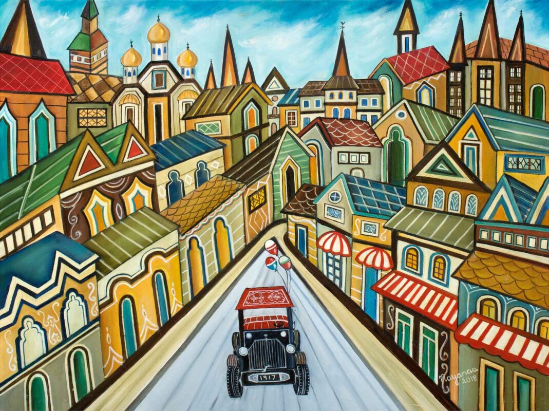 Cityscape-(2)-30-x-40-inches-Oil-on-Canvas