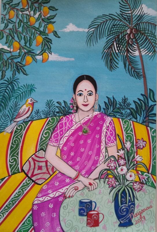 Shrimati 11 x 7.5 inches Mixed Media on Paper(Sold)