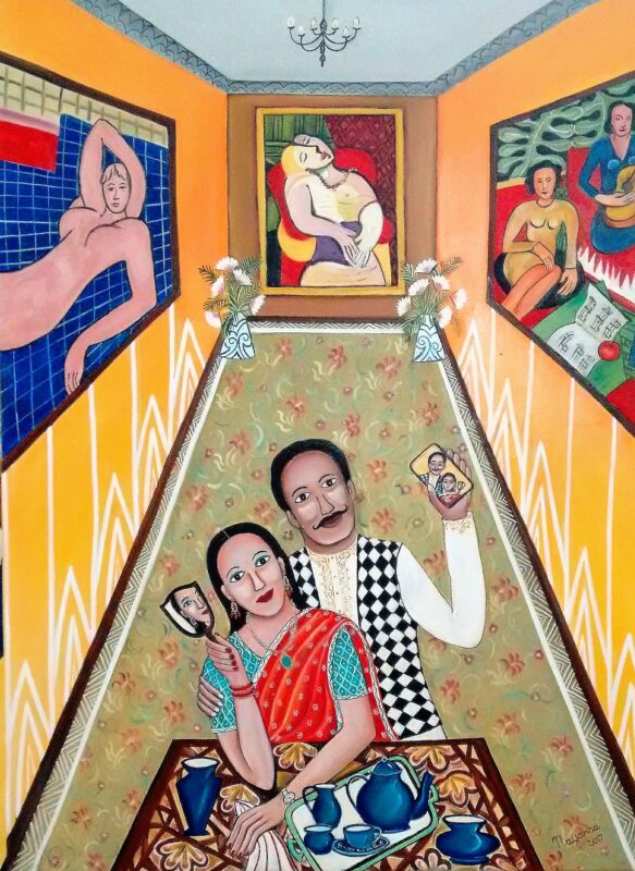 The Selfie Moment 48 x 36 Oil on Canvas