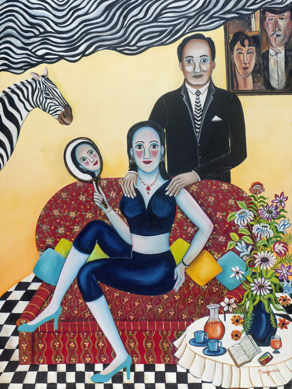 The Zebra Surveys One and All 48x36 Oil on Canvas