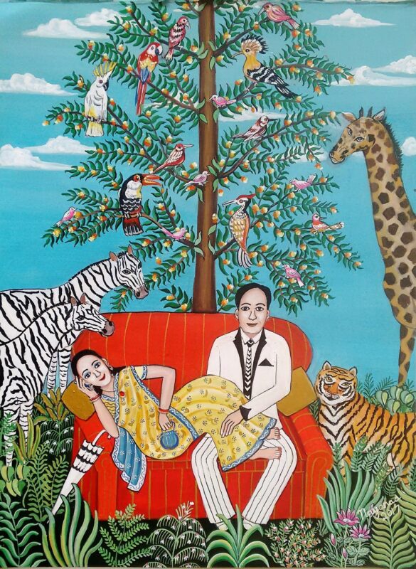 Under the Tree of Life 20 x 15 Mixed Media on Paper