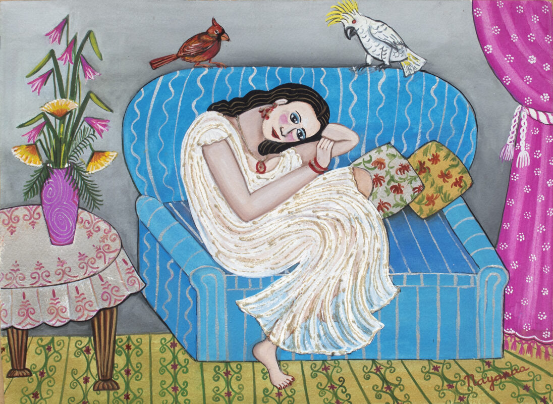 What is she Thinking 15 x 11 Mixed Media on Paper